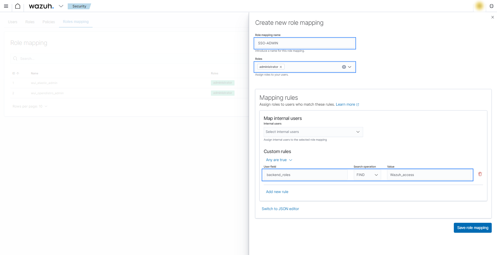 Create ThreatLockDown role mapping