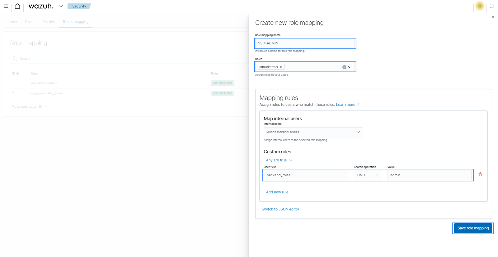 Create ThreatLockDown role mapping