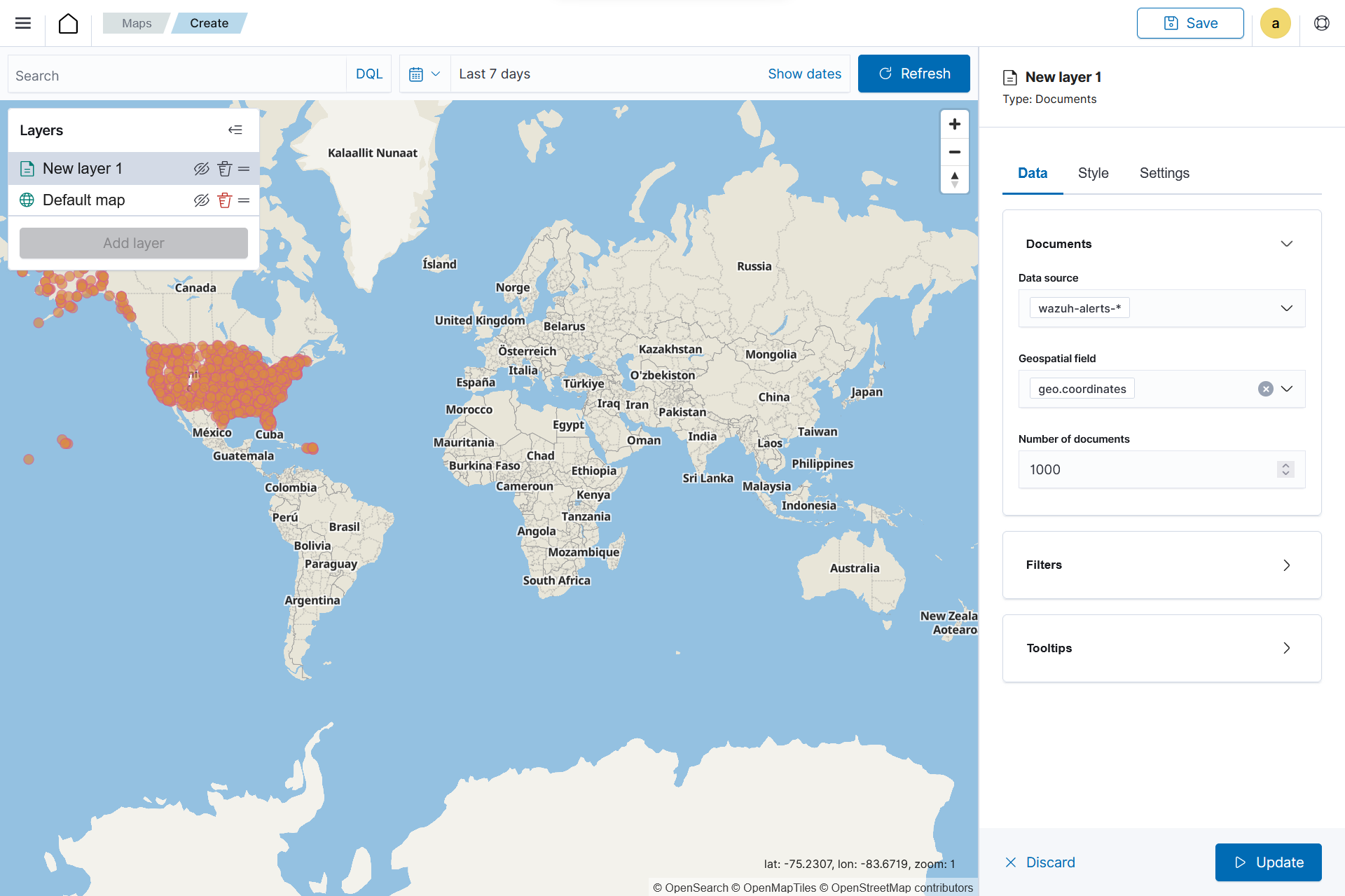 Create map visualization – New layer