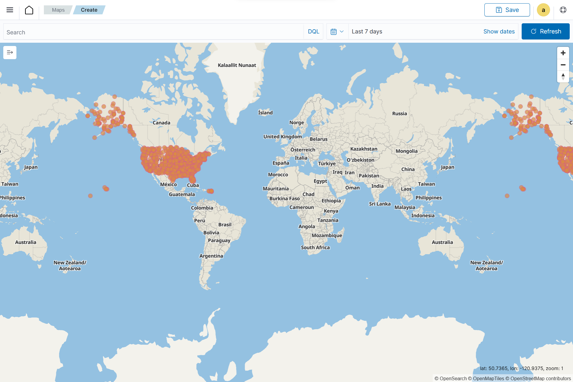 Create map visualization – Update button