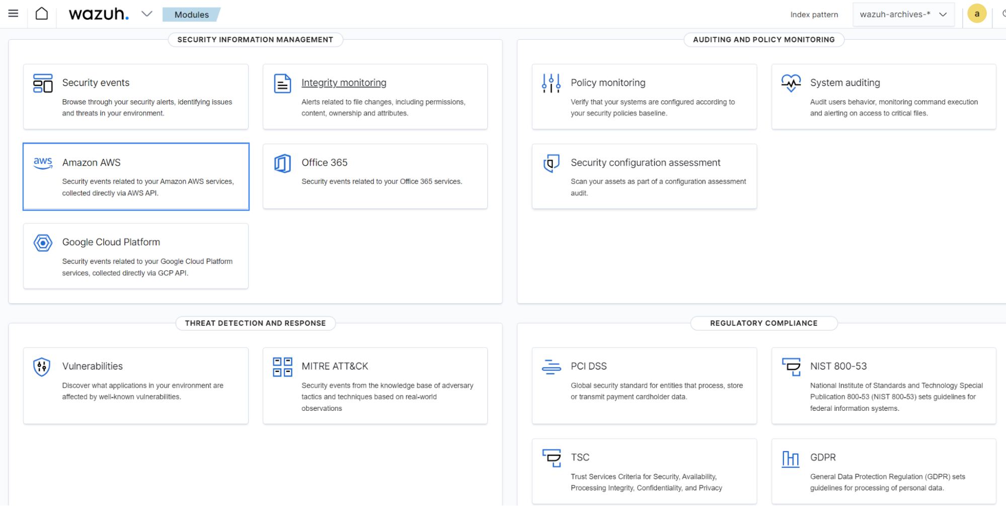 Enabling AWS module in the ThreatLockDown dashboard