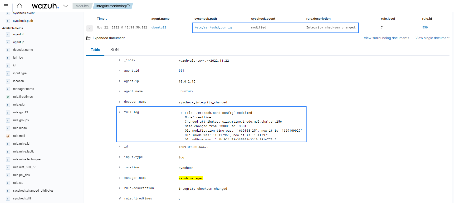 File Integrity Monitoring module