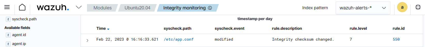 Modification of the configuration file