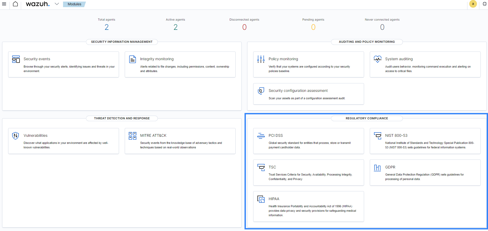 Regulatory compliance modules